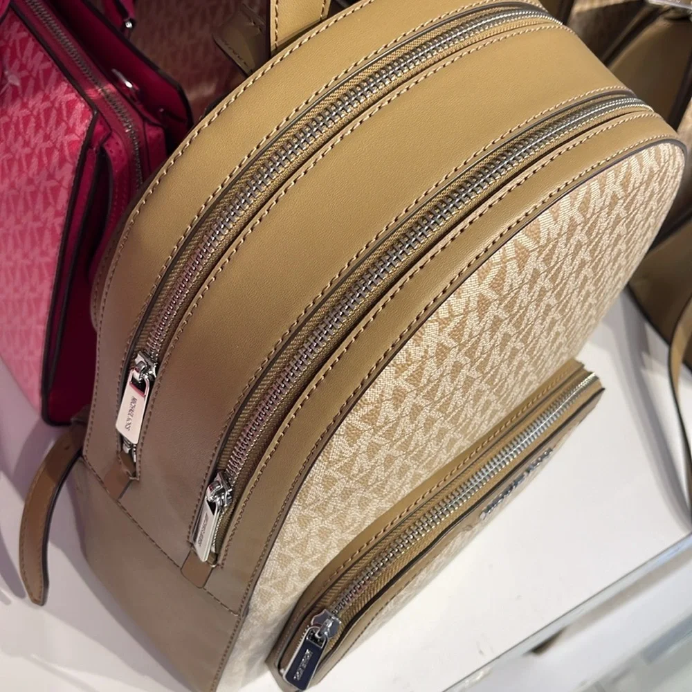 Michael Kors Jaycee Medium Ombré Signature Logo Backpack Husk NWT